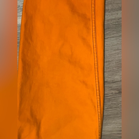 VTG 80s Traffic Embroidered High Waist Women's Mom Jeans Size 13/14 Orange - Picture 8 of 12